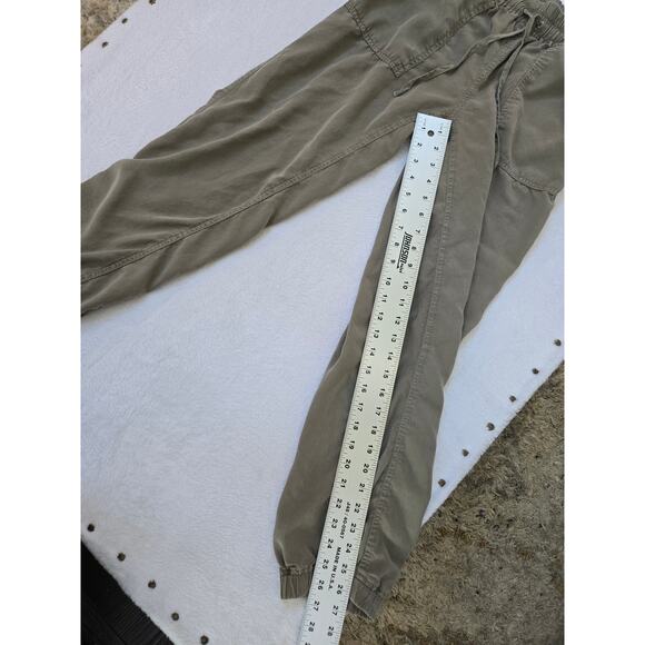 Love Tree Women's Olive Green Linen Joggers | Tapered Leg | Sz. Medium - Picture 6 of 8